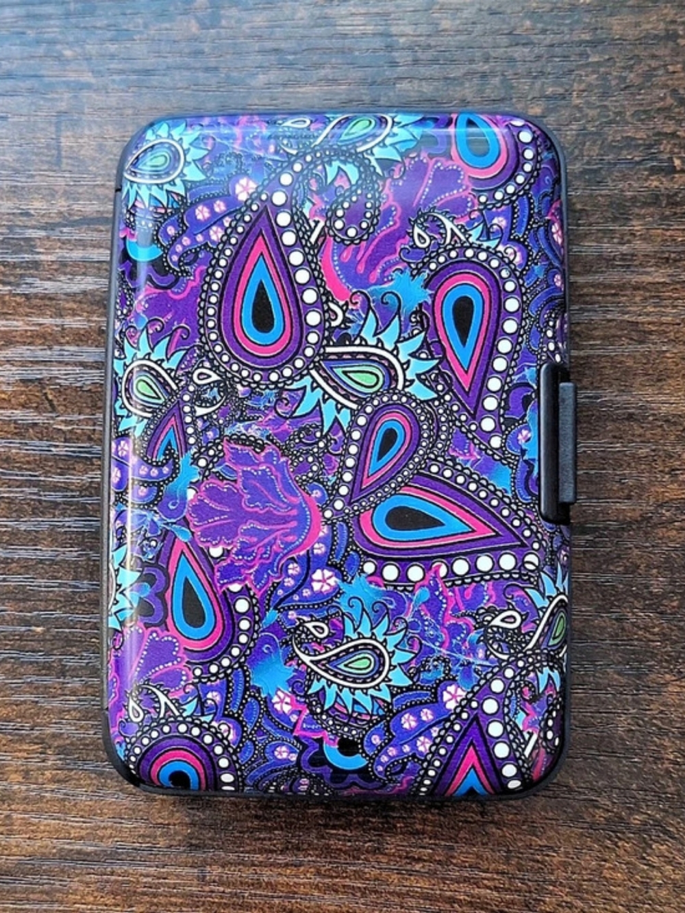 Paisley Card Holder in Purple & Blue